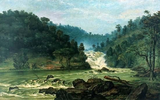 Benedito Calixto Waterfall on Sorocaba River France oil painting art